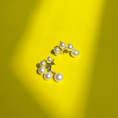 Sparkle Pearl Silver Earrings